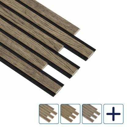 I-Wood Pro+ I-Lock Original akustikpanel, sort olieret, lys kerne, egefiner, 16 x 300 x 2400 mm