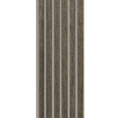 I-Wood Medio+ Original akustikpanel, sort olieret, grå filt og lys kerne, egefiner, 16 x 300 mm