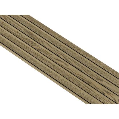 I-Wood Medio+ Original akustikpanel, mørkebrun olieret, brun filt og sort kerne, egefiner, 17 x 300 mm