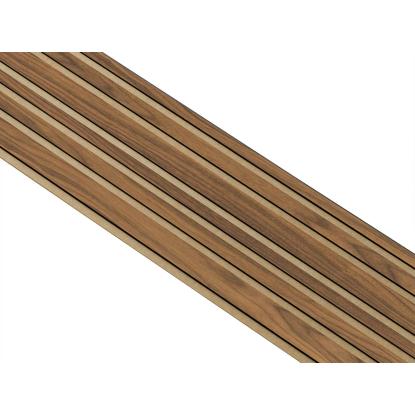 I-Wood Basic Mixed akustikpanel, klar olieret, brun filt og sort kerne, valnøddefiner, 17 x 300 mm 