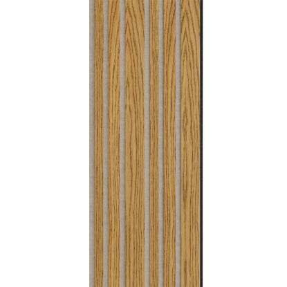 I-Wood Medio+ Mixed akustikpanel, brun olieret, beige filt og sort kerne, egefiner, 17 x 300 mm