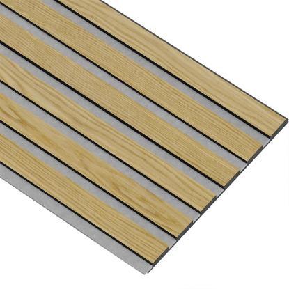 I-Wood Basic Original akustikpanel, klar olieret, grå filt og sort kerne, egefiner, 17 x 300 mm 