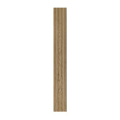 I-Wood Medio+ 4-lamel akustikpanel, mørkebrun olieret, beige filt og sort kerne, egefiner, 17 x 300 mm