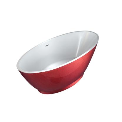 Best Design Color Redpool fritstående badekar, 178 x 78 cm, rød