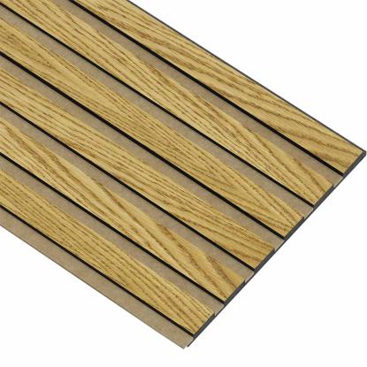 I-Wood Medio+ Original akustikpanel, brun olieret, brun filt og sort kerne, egefiner, 17 x 300 mm