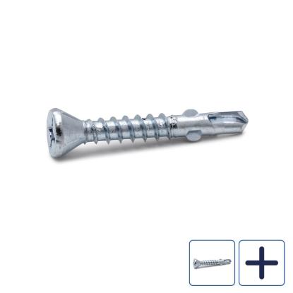 FAST spånpladeskrue til stål, elforzinket, PH2, 3,8 mm - 250 stk.