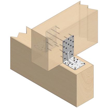 SIMA vinkelbeslag V170 med rib, pregalvaniseret, 170 x 110 x 3,0 x 95 mm