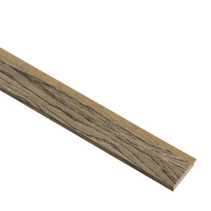 I-Wood afslutningsliste til 4-lamel akustikpanel, sort olieret, brun filt og lys kerne, egefiner, 16 x 67 mm