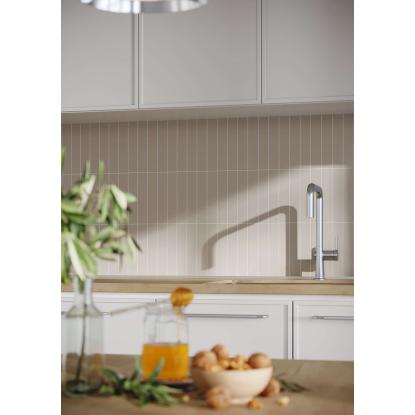 Fibo Kitchen Board vægplade med 4 x 20 cm fliselook, 10 x 600 x 580 mm, warm grey extra matt - 2 stk.