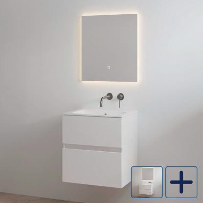 Best Design Splash One-Box møbelsæt med vask uden hanehul, hvid højglans