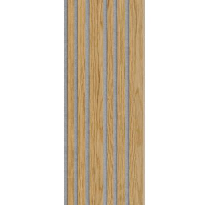 I-Wood Basic Mixed akustikpanel, klar olieret, grå filt og lys kerne, egefiner, 16 x 300 mm 