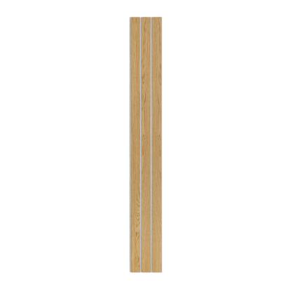 I-Wood Medio+ 3-lamel akustikpanel, klar olieret, grå filt og lys kerne, egefiner, 16 x 300 mm