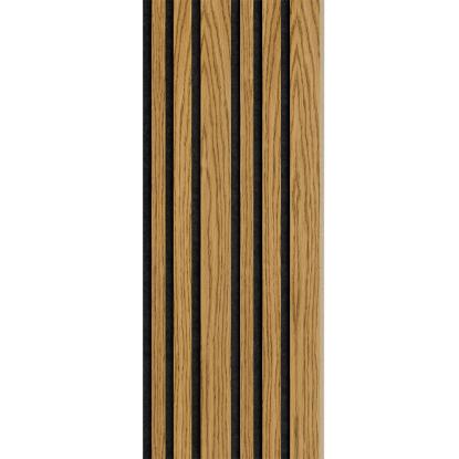 I-Wood Basic Mixed akustikpanel, brun olieret, sort filt og lys kerne, egefiner, 16 x 300 mm 