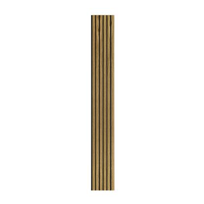 I-Wood Medio+ Original akustikpanel, brun olieret, sort filt og lys kerne, egefiner, 16 x 300 mm