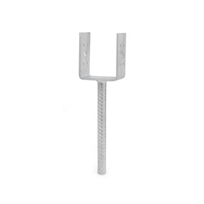 Habo stolpeholder 6590, U-profil, varmgalvaniseret, 75 x 200 mm