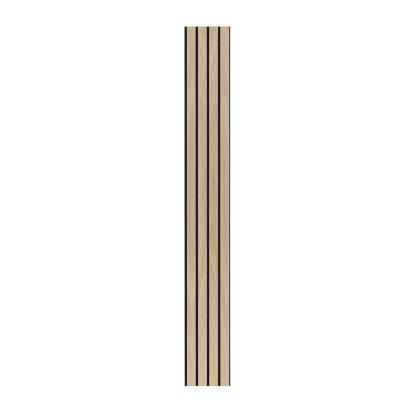 I-Wood Basic 4-lamel akustikpanel, hvid olieret, sort filt og sort kerne, egefiner, 17 x 300 mm 