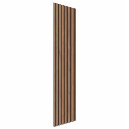 FOG & VENØ Fjordwall akustikpanel, valnød, sort MDF, sort filt, 600 x 2400 x 19 mm