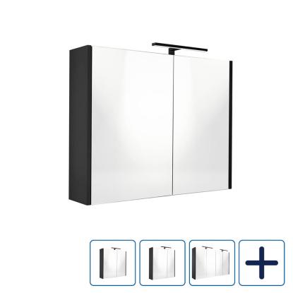 Best Design Happy LED spejlskab, sort