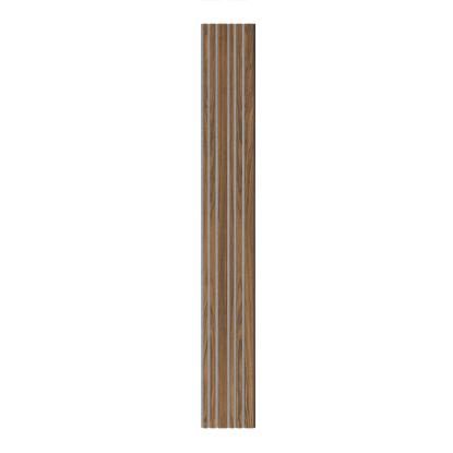 I-Wood Medio+ Mixed akustikpanel, klar olieret, grå filt og sort kerne, valnøddefiner, 17 x 300 mm