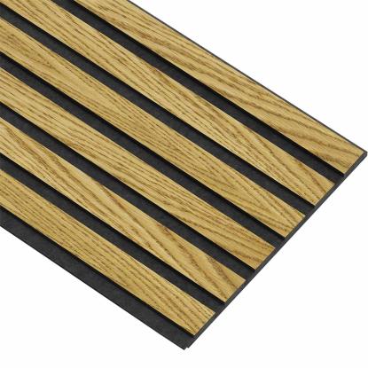 I-Wood Basic Original akustikpanel, brun olieret, sort filt og sort kerne, egefiner, 17 x 300 mm 