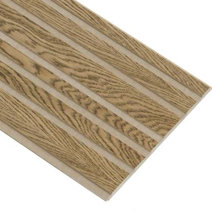 I-Wood Basic Mixed akustikpanel, mørkebrun olieret, beige filt og lys kerne, egefiner, 16 x 300 mm 