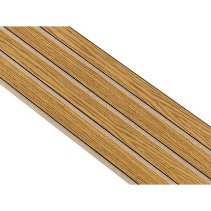 I-Wood Medio+ 4-lamel akustikpanel, brun olieret, beige filt og sort kerne, egefiner, 17 x 300 mm
