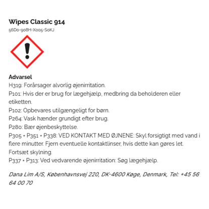 Dana Lim Wipes Classic 914 renseservietter i dispenserdåse - 80 stk.