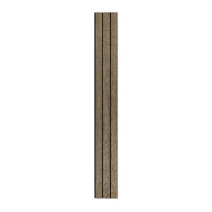 I-Wood Medio+ 3-lamel akustikpanel, sort olieret, sort filt og lys kerne, egefiner, 16 x 300 mm