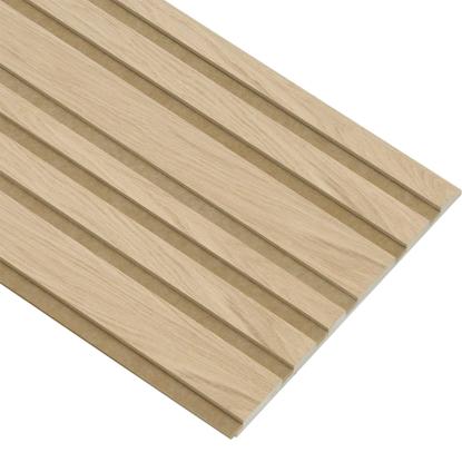 I-Wood Basic Mixed akustikpanel, hvid olieret, brun filt og lys kerne, egefiner, 16 x 300 mm 
