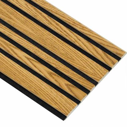 I-Wood Basic Mixed akustikpanel, brun olieret, sort filt og lys kerne, egefiner, 16 x 300 mm 