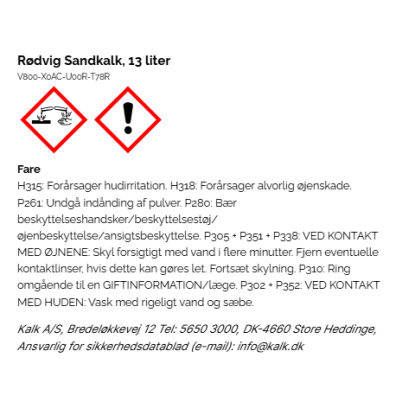 KALK Rødvig sandkalk i spand - 13 liter