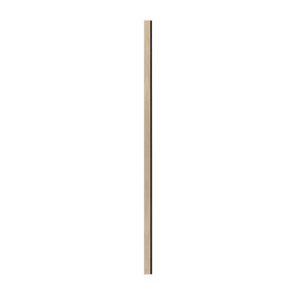 I-Wood afslutningsliste til 4-lamel akustikpanel, hvid olieret, sort filt og lys kerne, egefiner, 16 x 67 mm