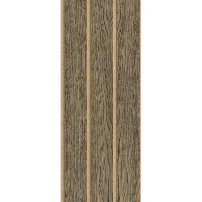 I-Wood Medio+ 3-lamel akustikpanel, sort olieret, brun filt og lys kerne, egefiner, 16 x 300 mm