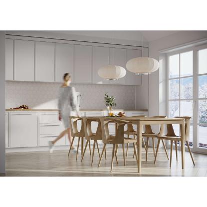 Fibo Kitchen Board vægplade med hexagon fliselook, 10 x 600 x 580 mm, white silk - 2 stk.