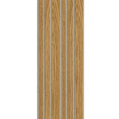 I-Wood Medio+ Mixed akustikpanel, brun olieret, beige filt og lys kerne, egefiner, 16 x 300 mm