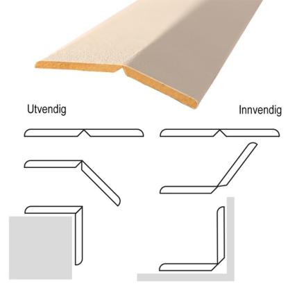 Huntonit flexibel hjørneliste, indv/udv - 3000 mm