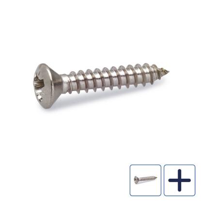 FAST pladeskrue med undersænket hoved, rustfri A4, 6,3 mm - 50 stk.