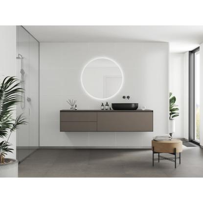 Fibo Colour vådrumspanel med 60 x 60 cm fliselook, 10 x 600 x 2400 mm, rhodos white silk