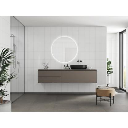 Fibo Colour vådrumspanel med 20 x 30 cm fliselook, 10 x 600 x 2400 mm, denver white high gloss