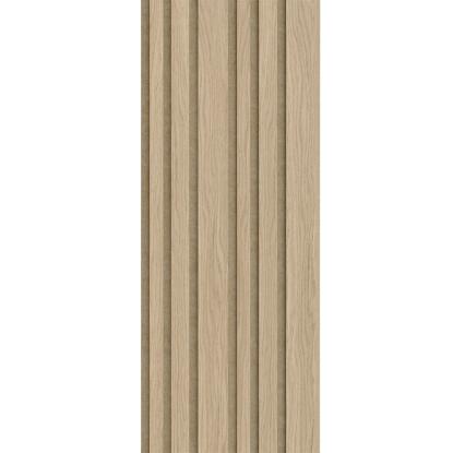 I-Wood Medio+ Mixed akustikpanel, hvid olieret, brun filt og lys kerne, egefiner, 16 x 300 mm