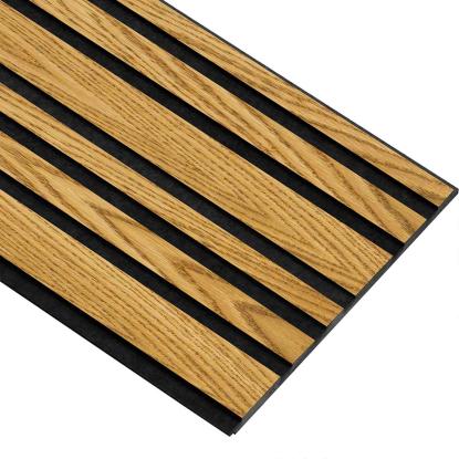 I-Wood Basic Mixed akustikpanel, brun olieret, sort filt og sort kerne, egefiner, 17 x 300 mm 
