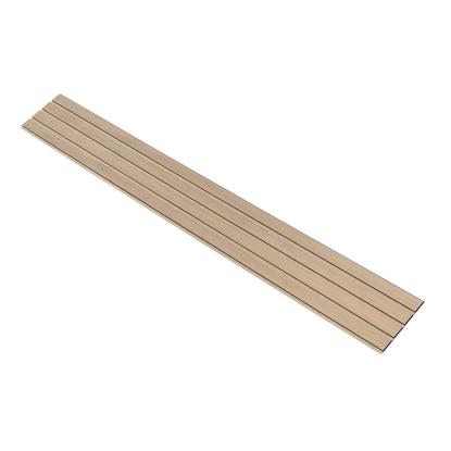 I-Wood Basic 4-lamel akustikpanel, ubehandlet natur, beige filt og sort kerne, egefiner, 17 x 300 mm 