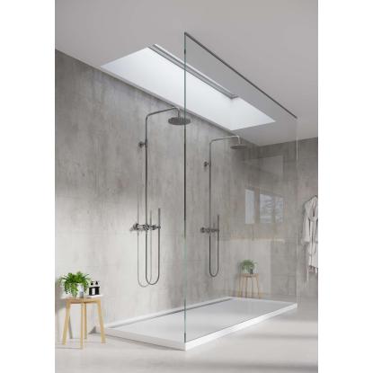 Fibo Cement vådrumspanel med 60 x 30 cm fliselook, 10 x 600 x 2400 mm, cracked cement silk