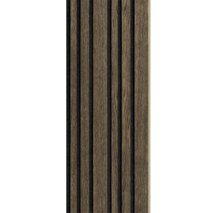 I-Wood Medio+ Mixed akustikpanel, sort olieret, sort filt og lys kerne, egefiner, 16 x 300 mm