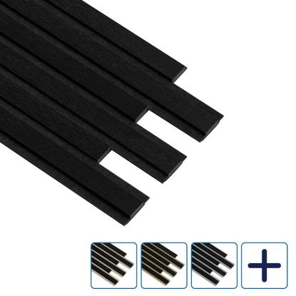 I-Wood Pro+ I-Lock Original akustikpanel, sortmalet, sort kerne, egefiner, 17 x 300 x 2400 mm