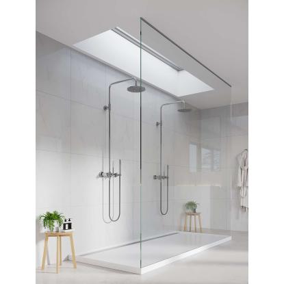 Fibo Stone vådrumspanel med 60 x 60 cm fliselook, 10 x 600 x 2400 mm, bright marble high gloss