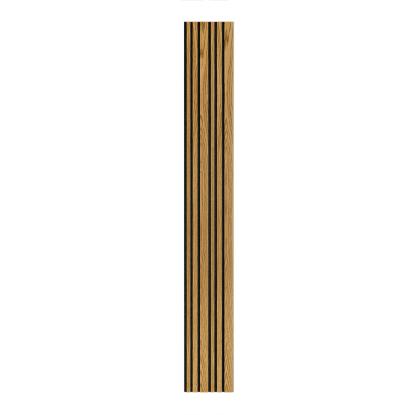 I-Wood Medio+ Mixed akustikpanel, brun olieret, sort filt og lys kerne, egefiner, 16 x 300 mm