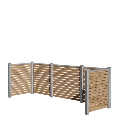 Wimex Trend Classic firdobbelt skraldeskjul med Rombe S17, termotræ