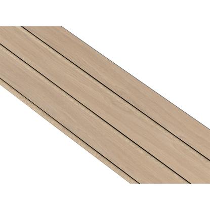 I-Wood Medio+ 3-lamel akustikpanel, ubehandlet natur, beige filt og sort kerne, egefiner, 17 x 300 mm