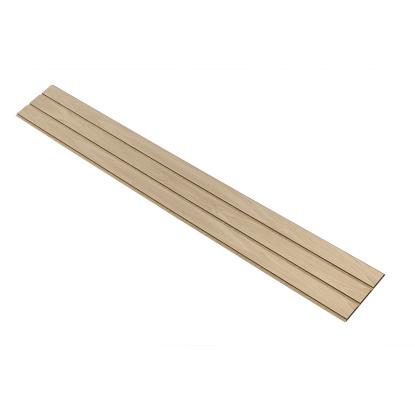 I-Wood Medio+ 3-lamel akustikpanel, hvid olieret, brun filt og sort kerne, egefiner, 17 x 300 mm
